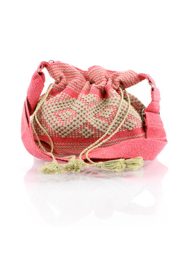 Handmade Pink Color Waist Loom Handbag BAGS & POUCHES