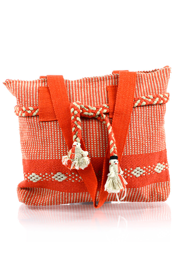 Hermoso Bolso Pouch Rosa / Naranja Telar De Cintura BOLSAS & CARTERAS