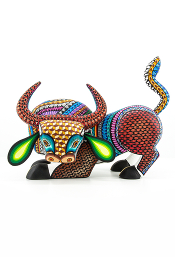 Handmade and Hand-Painted Mexican Bull Wood Alebrije ALEBRIJES - CARVED PIECES