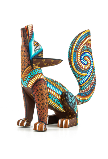 Hermoso Alebrije de Coyote Mexicano Hecho a Mano Pintado ALEBRIJES