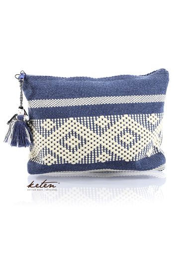Hermoso Bolso Pouch Azul Acero Telar De Cintura BOLSAS & CARTERAS