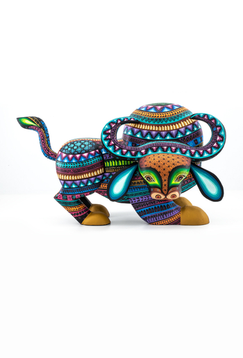 Artisan Made Handmade and Hand-Painted Mexican Bull Wood Alebrije ALEBRIJES - CARVED PIECES