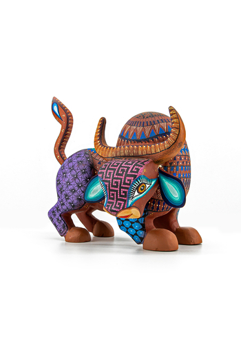 Magnifico Alebrije de Toro Mexicano Hecho a Mano Pintado ALEBRIJES