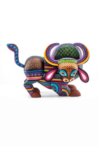 Handmade and Hand-Painted Mexican Bull Wood Alebrije ALEBRIJES - CARVED PIECES