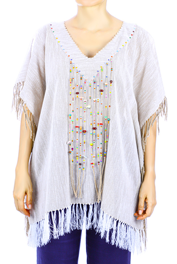 Hermoso Blusa Natural Hecho a Mano Crochet y Deshilado MUJER