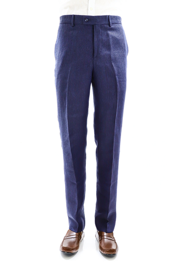 Pantalon de Lino Natural Color Azul Jaspeado PANTALONES