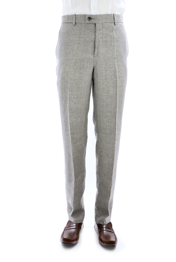 Dark Gray Natural Pique Linen Pants for Men TROUSERS