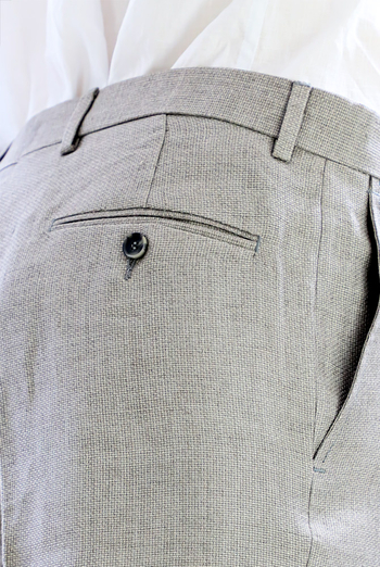 Pantalón de Lino Pique Natural Color Gris Claro Para Hombre PANTALONES