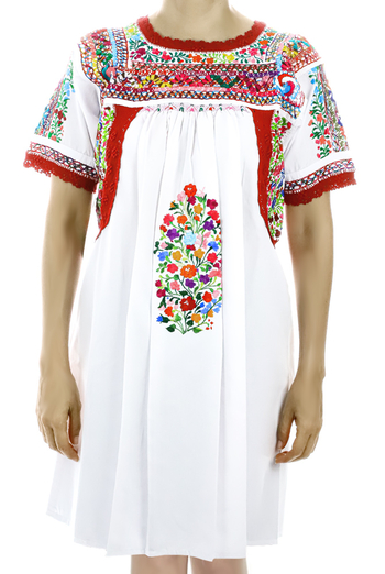 Mexican Art High Quality Cotton Hand Embroidered Blouse TOPS