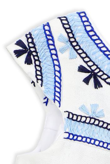 Vestido de 100% Lino Blanco con Bordados Hechos a Mano VESTIDOS