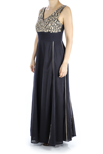 Vestido Moderna de San Antonino Bordado a Mano Color Negro VESTIDOS