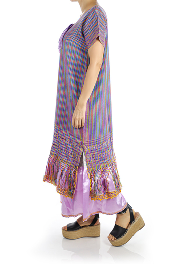 Traditional Mexican Handmade Purple Rebozo Dress WOMEN