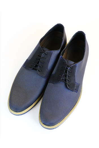 Zapatos De Piel Color Azul Marino Para Caballero ZAPATOS