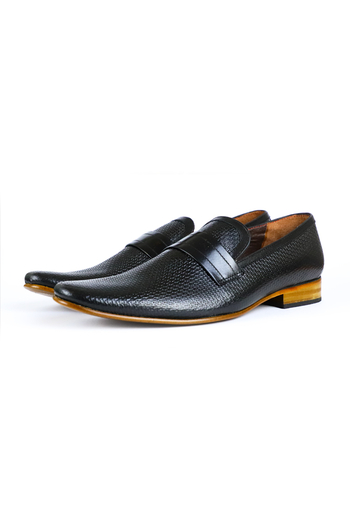 Black Color Leather Shoes For Men MEN