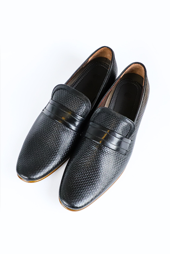 Black Color Leather Shoes For Men MEN