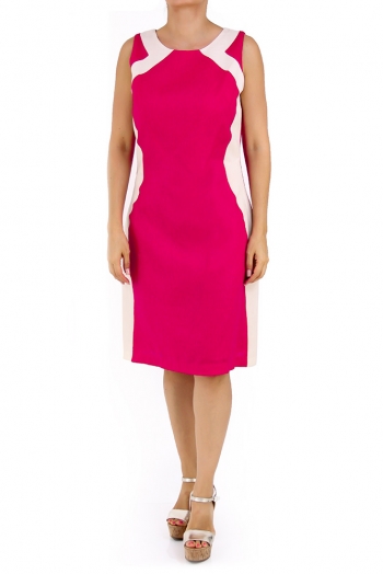 Beautiful Linen Dress 100% in Fucshia Color DRESSES