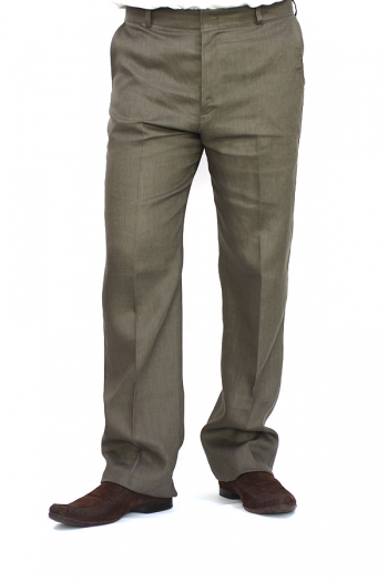 Regular Fit Dark Green Linen Pants TROUSERS