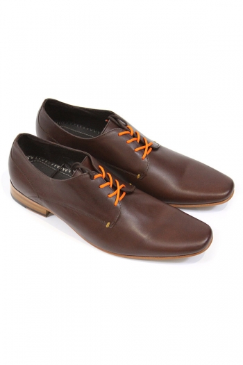 Handmade Cognac Leather Oxford Shoes SHOES FOR MEN