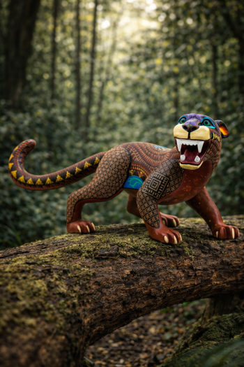 Grande Alebrije de Jaguar Mexicano Hecho a Mano Pintado ALEBRIJES