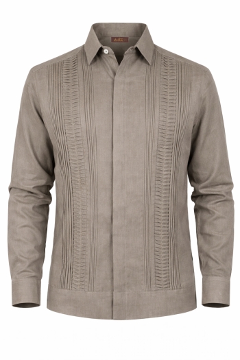 Guayabera Gris Oscuro con Alforzas GUAYABERAS 