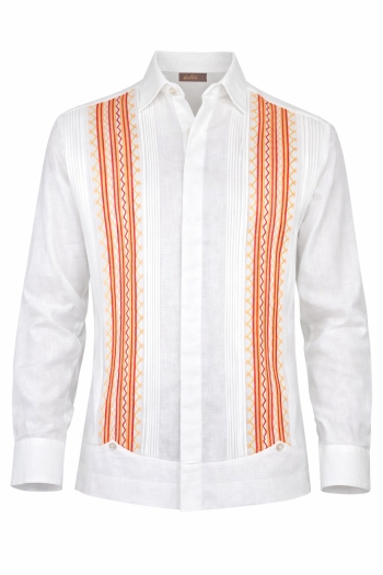 Italian Linen Hand Embroidered Guayabera Shirt GUAYABERAS