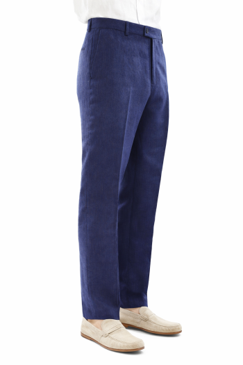 Pantalon de Lino Natural Color Azul Marino PANTALONES