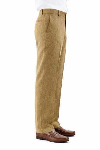 Pantalón de Lino Natural Color Cafe Jaspeado Para Hombre PANTALONES