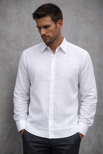 Natural High Quality Linen Presidential Guayabera Shirt GUAYABERAS