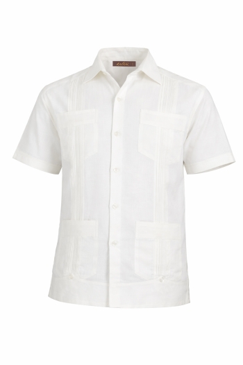 Short-sleeved Presidential Linen White Guayabera GUAYABERAS