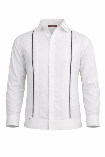 Guayabera de Lino Flame Deshilado de Maquina Manga Larga GUAYABERAS 