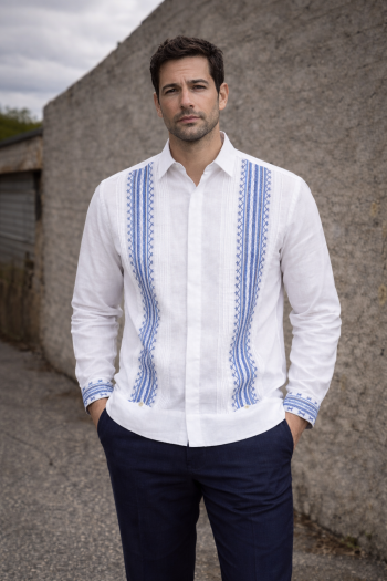 Exclusivo Guayabera De Lino Con Bordado A Mano GUAYABERAS 