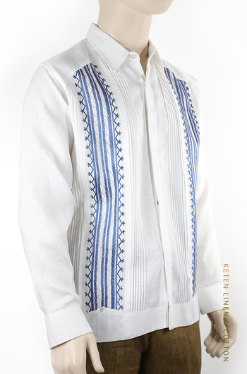 Hand Embroidered Exclusive Linen Guayabera Shirt GUAYABERAS
