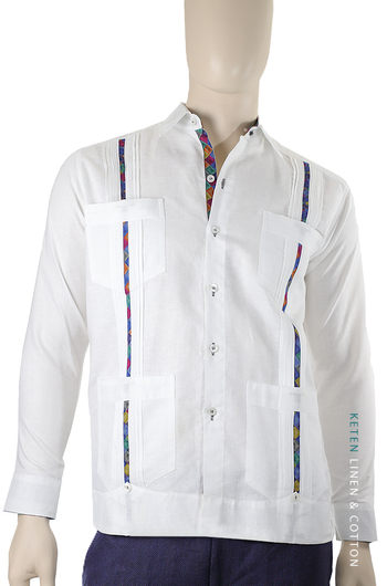 Guayabera Diplomática Chazarilla 4 Bolsas Combinada GUAYABERAS 