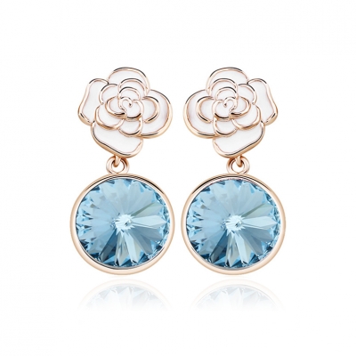 Aretes de Cristal Swarovski Azul JOYERIA