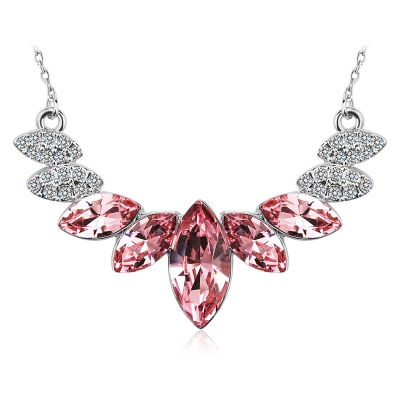 Elegante Collar de Swarovski color Rosa JOYERIA