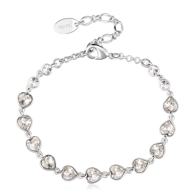 Pulsera Swarovski de Corazones Blancos JOYERIA