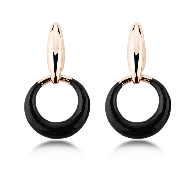 Lindos Aretes Negros con Dorado JOYERIA