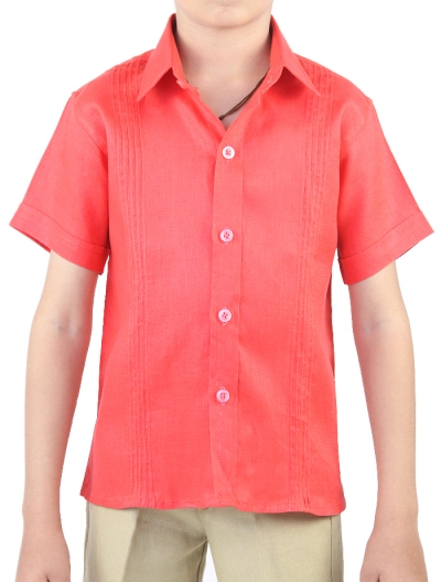 Kids Coral Shirt 100% Linen SHIRTS