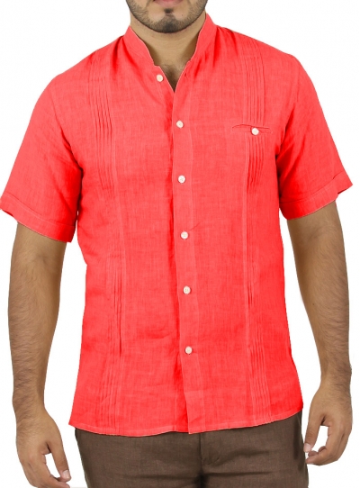 Coral Linen Short Sleeve Shirt SHIRTS