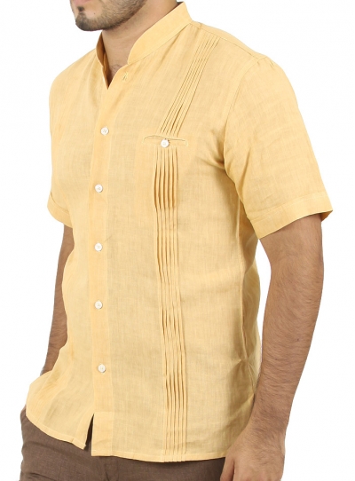 Casual Yellow Linen Shirt SHIRTS