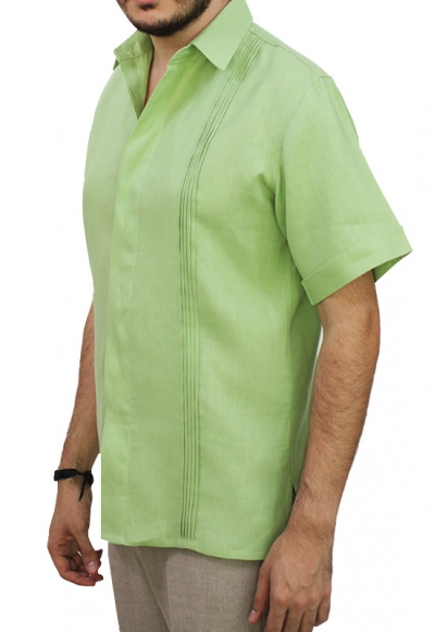 Camisa de Lino Manga Corta Color Verde Mojito CAMISAS