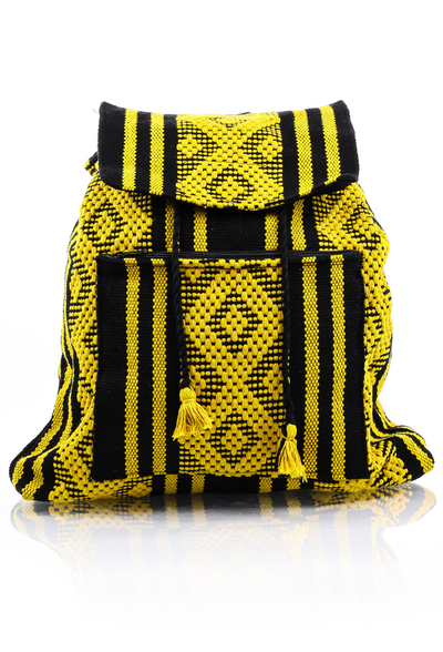 Waist Loom Yellow Black HandMade Backpack BAGS & POUCHES