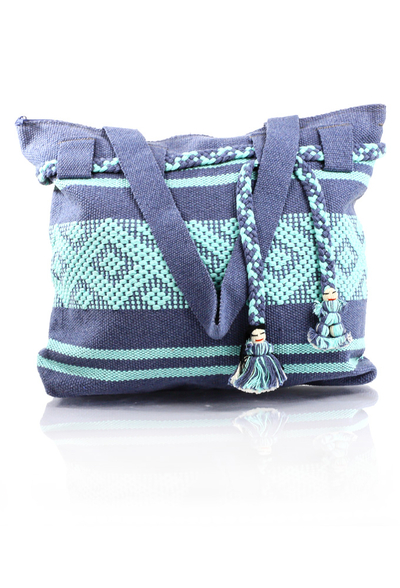 Artisan Made Metalic Blue Aqua Waist Loom Handbag BAGS & POUCHES