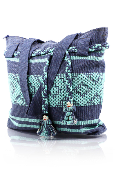 Artisan Made Metalic Blue Aqua Waist Loom Handbag BAGS & POUCHES