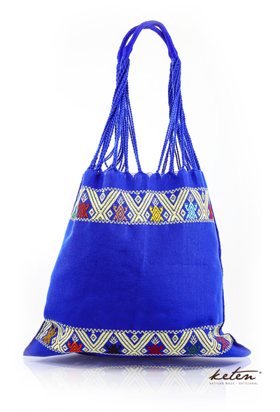 Bolsa de Telar de Cintura Color Azul Hecho a Mano BOLSAS & CARTERAS