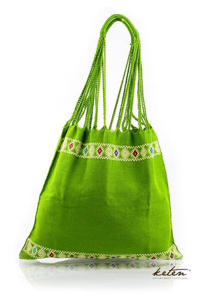 Boho Handwoven Cotton Green Bag BAGS & POUCHES