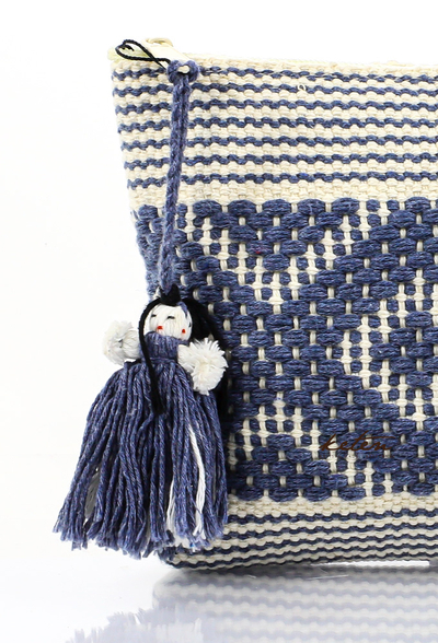 Blue Handmade Waist Loom Pouch BAGS & POUCHES