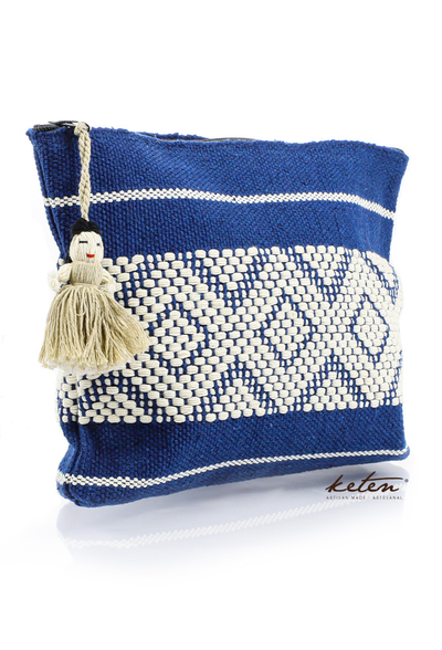 Blue Handmade Waist Loom Pouch BAGS & POUCHES