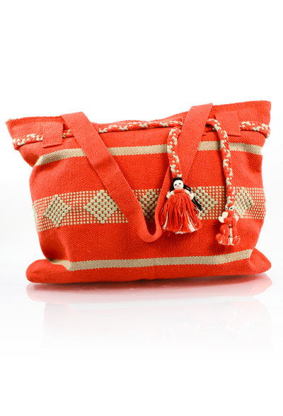 Artisan Made Pink Orange Waist Loom Handbag BAGS & POUCHES