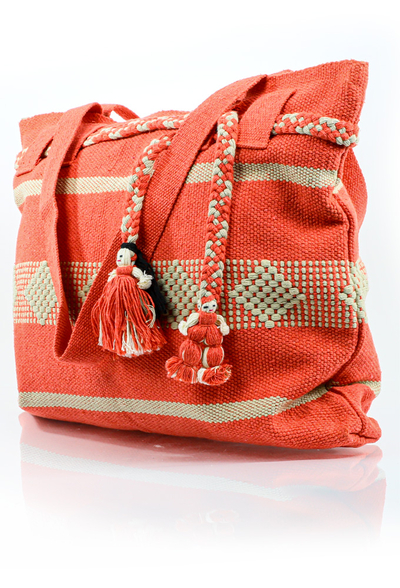 Artisan Made Pink Orange Waist Loom Handbag BAGS & POUCHES